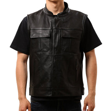 SOA Motorcycle Biker Club Leather Vest